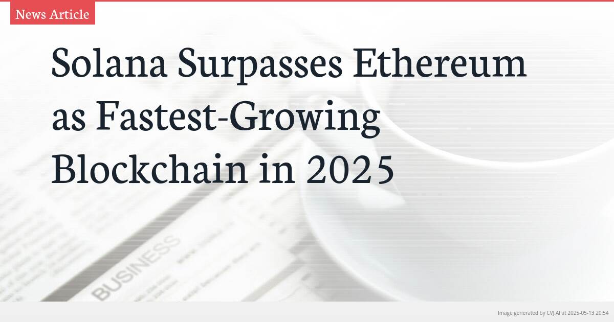 Solana Surpasses Ethereum as Fastest-Growing Blockchain in 2025