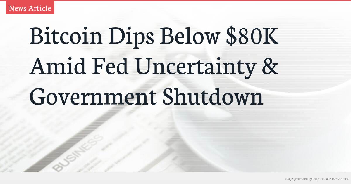 Bitcoin Dips Below $80K Amid Fed Uncertainty & Government Shutdown