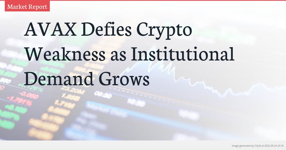 AVAX Defies Crypto Weakness as Institutional Demand Grows