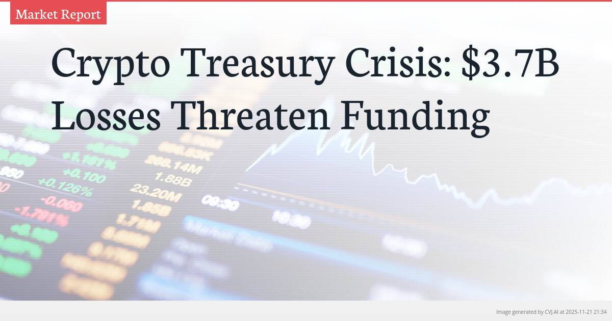 Crypto Treasury Crisis: $3.7B Losses Threaten Funding
