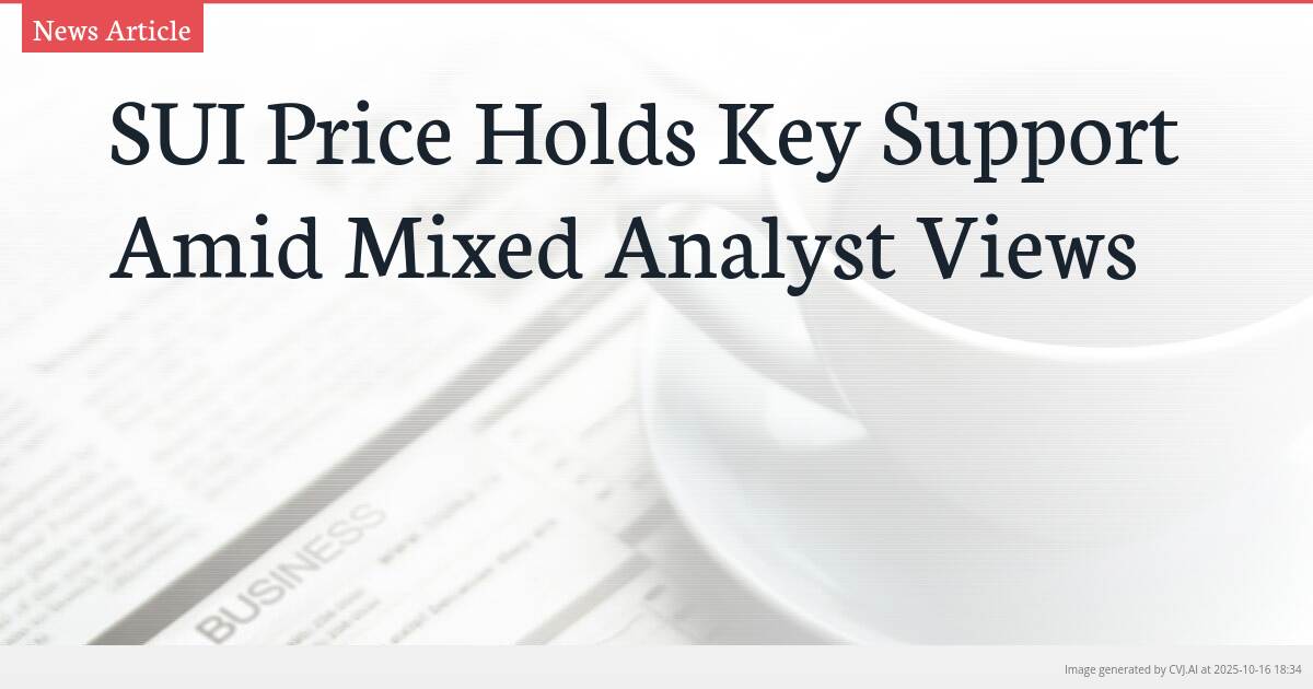 SUI Price Holds Key Support Amid Mixed Analyst Views