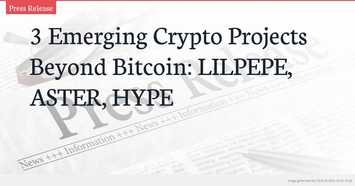 3 Emerging Crypto Projects Beyond Bitcoin: LILPEPE, ASTER, HYPE
