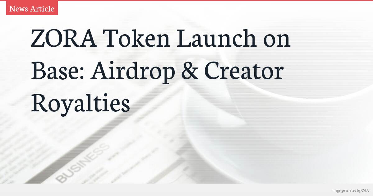 ZORA Token Launch on Base: Airdrop & Creator Royalties