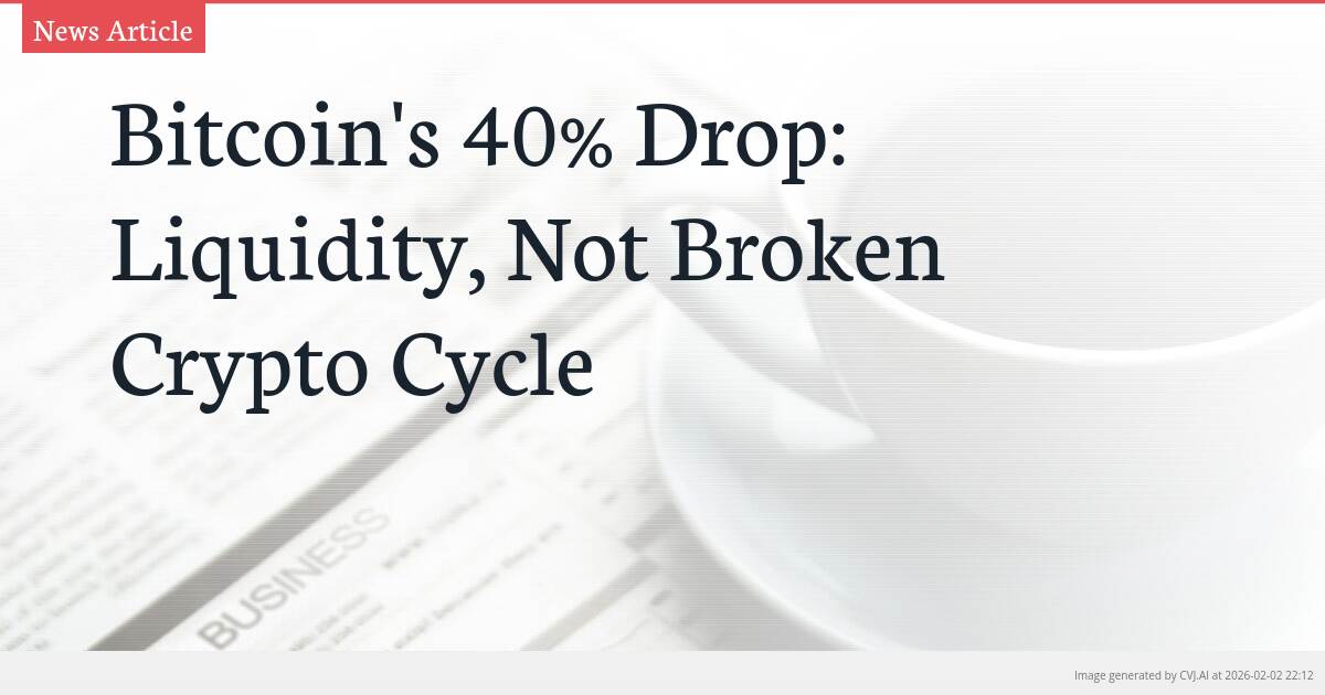 Bitcoin’s 40% Drop: Liquidity, Not Broken Crypto Cycle