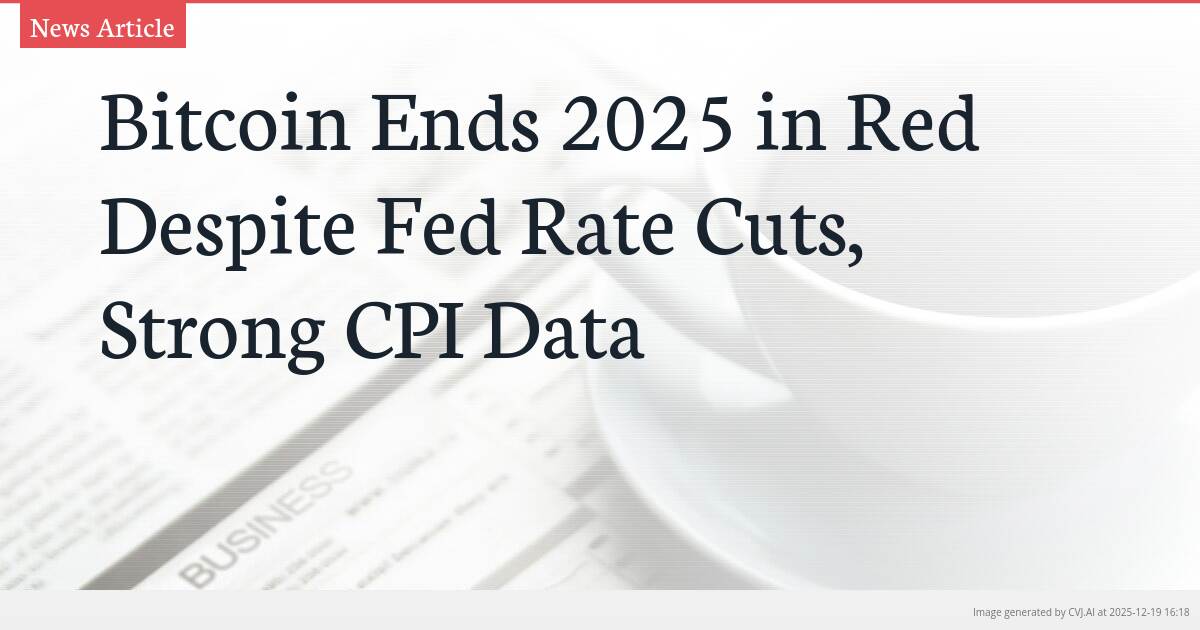 Bitcoin Ends 2025 in Red Despite Fed Rate Cuts, Strong CPI Data