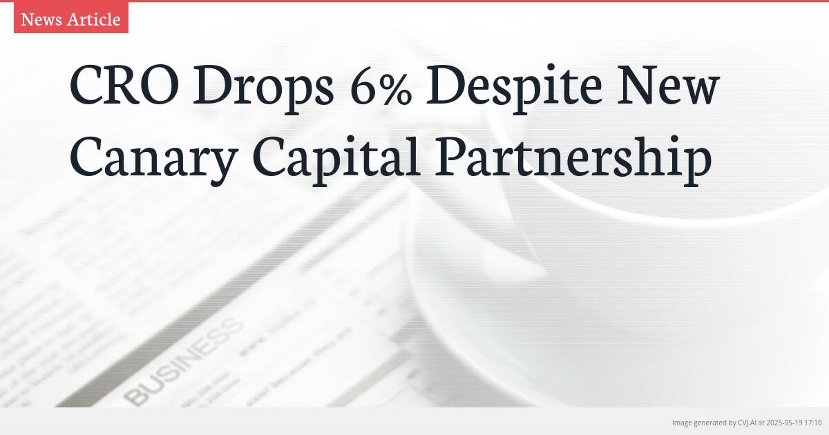 CRO Drops 6% Despite New Canary Capital Partnership