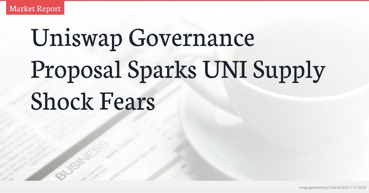 Uniswap Governance Proposal Sparks UNI Supply Shock Fears