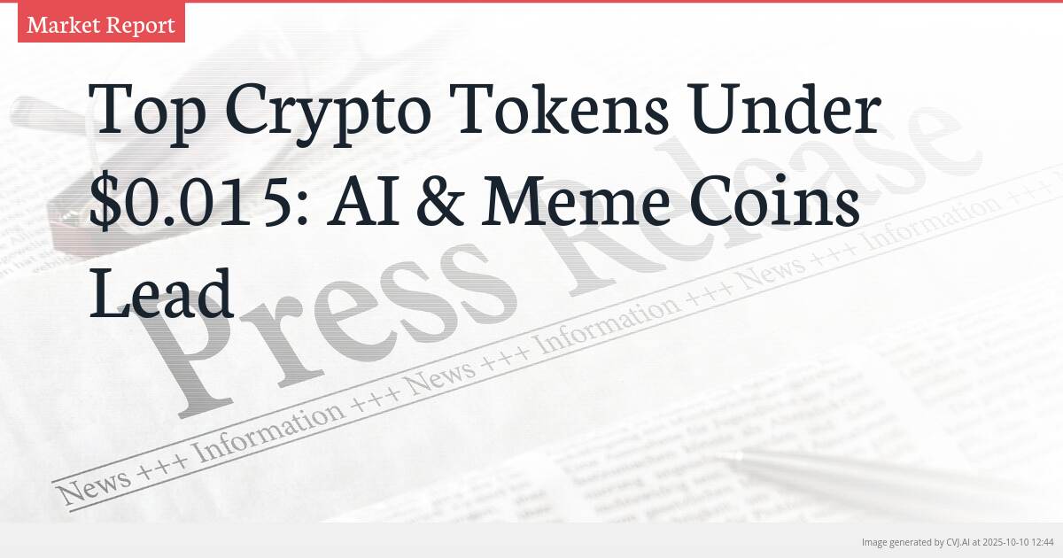 Top Crypto Tokens Under $0.015: AI & Meme Coins Lead