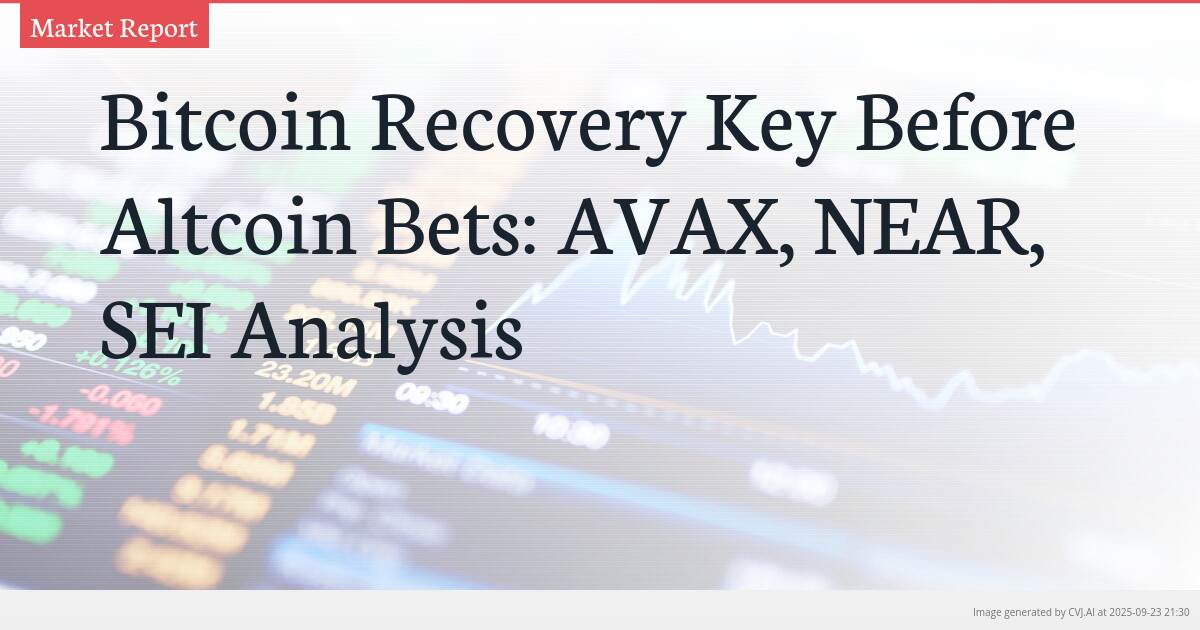 Bitcoin Recovery Key Before Altcoin Bets: AVAX, NEAR, SEI Analysis