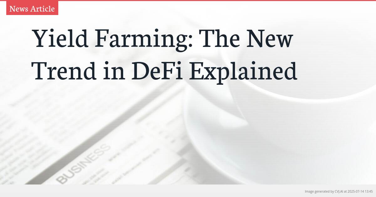 Yield Farming: The New Trend in DeFi Explained