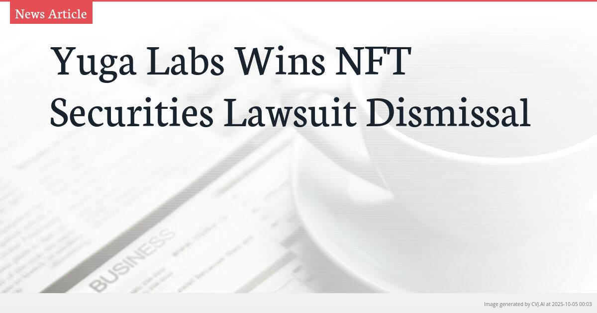 Yuga Labs Wins NFT Securities Lawsuit Dismissal