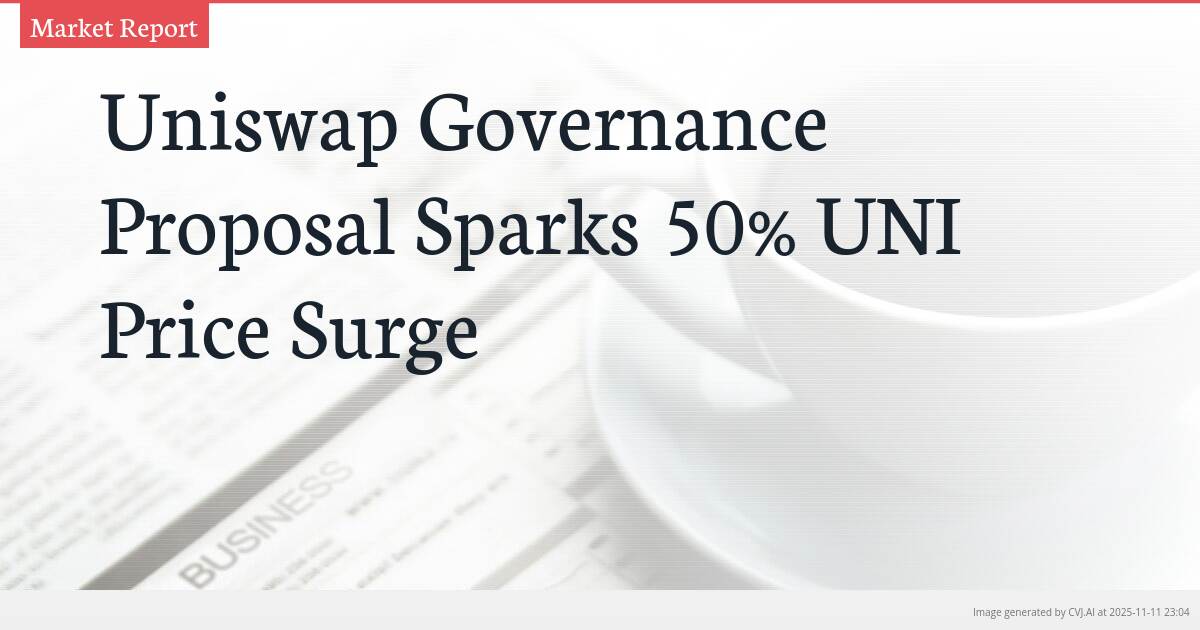 Uniswap Governance Proposal Sparks 50% UNI Price Surge