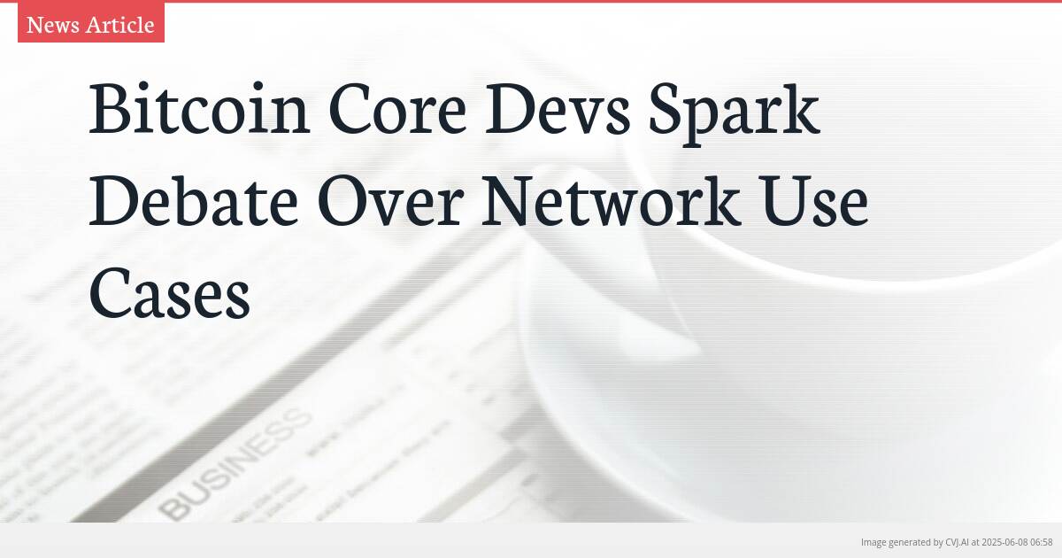 Bitcoin Core Devs Spark Debate Over Network Use Cases