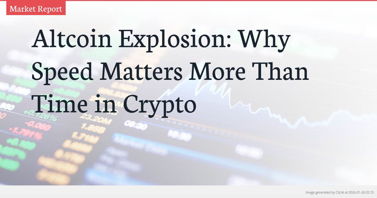 Altcoin Explosion: Why Speed Matters More Than Time in Crypto