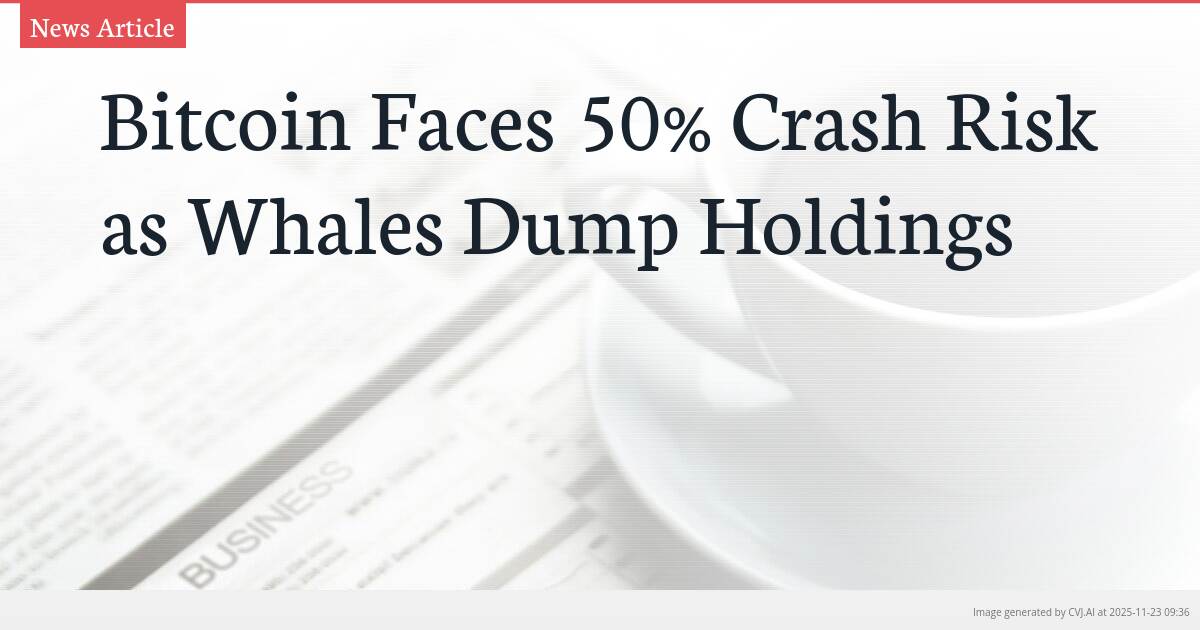 Bitcoin Faces 50% Crash Risk as Whales Dump Holdings