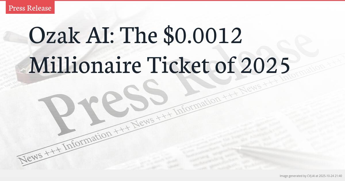 Ozak AI: The $0.0012 Millionaire Ticket of 2025 Ozak AI: The $0.0012 Millionaire Ticket of 2025