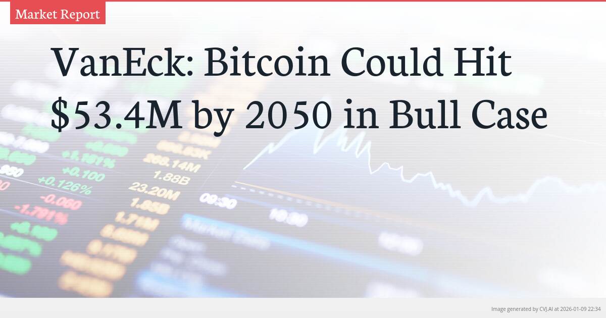 VanEck: Bitcoin Could Hit $53.4M by 2050 in Bull Case