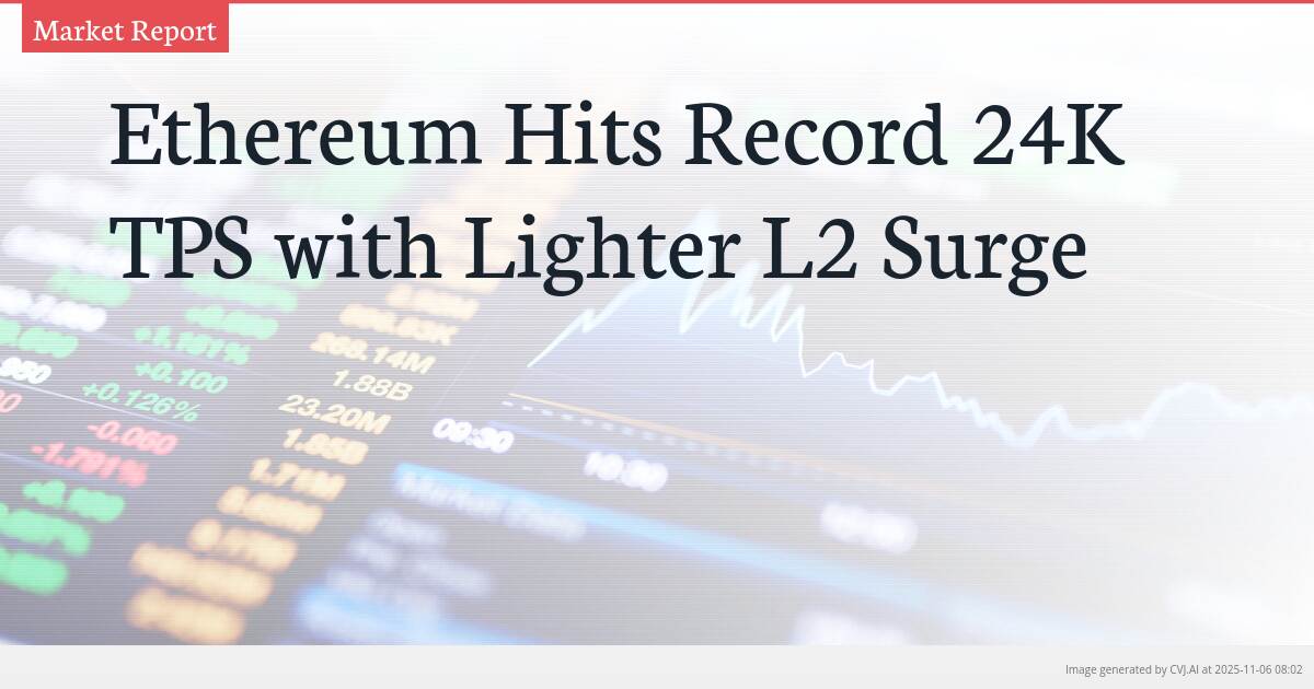 Ethereum Hits Record 24K TPS with Lighter L2 Surge