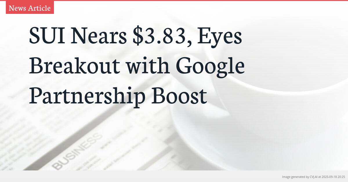 SUI Nears $3.83, Eyes Breakout with Google Partnership Boost