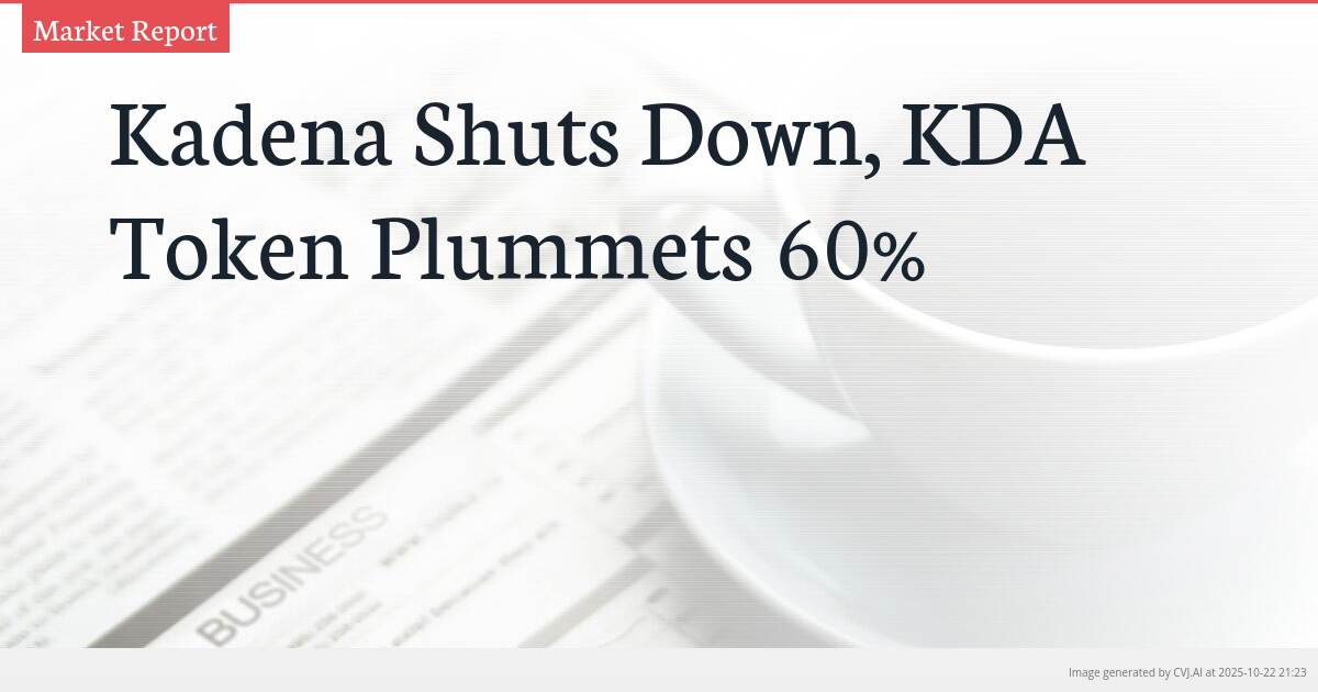 Kadena Shuts Down, KDA Token Plummets 60% Kadena Shuts Down, KDA Token Plummets 60%