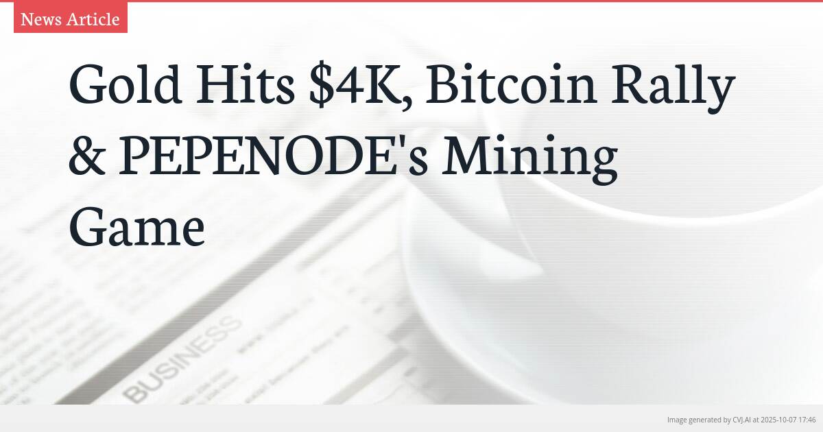 Gold Hits $4K, Bitcoin Rally & PEPENODE’s Mining Game