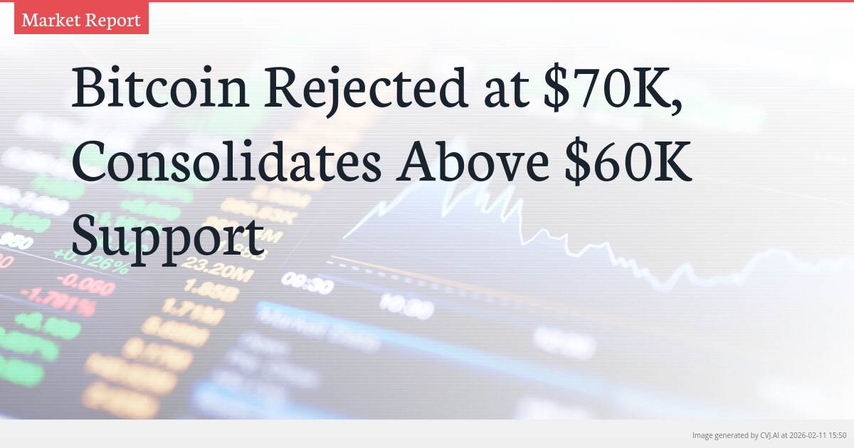 Bitcoin Rejected at $70K, Consolidates Above $60K Support