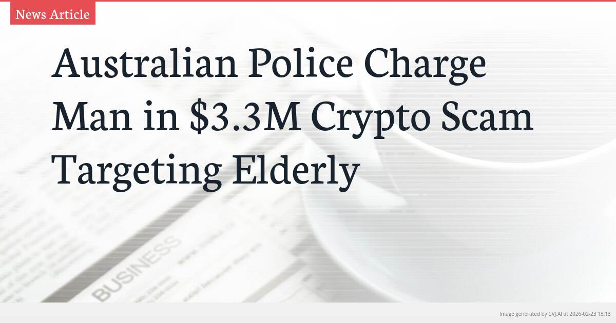 Australian Police Charge Man in $3.3M Crypto Scam Targeting Elderly