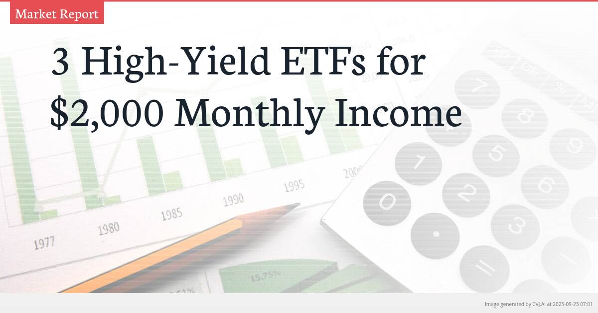 3 High-Yield ETFs for $2,000 Monthly Income
