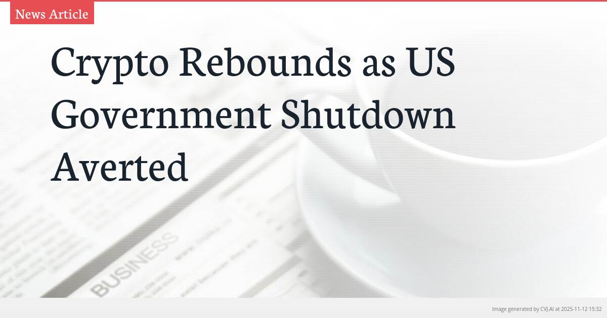 Crypto Rebounds as US Government Shutdown Averted