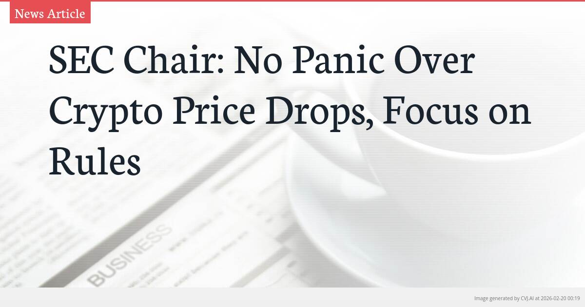 SEC Chair: No Panic Over Crypto Price Drops, Focus on Rules