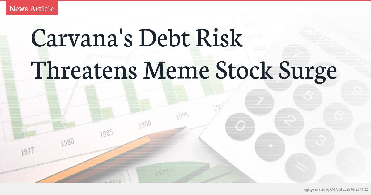 Carvana’s Debt Risk Threatens Meme Stock Surge