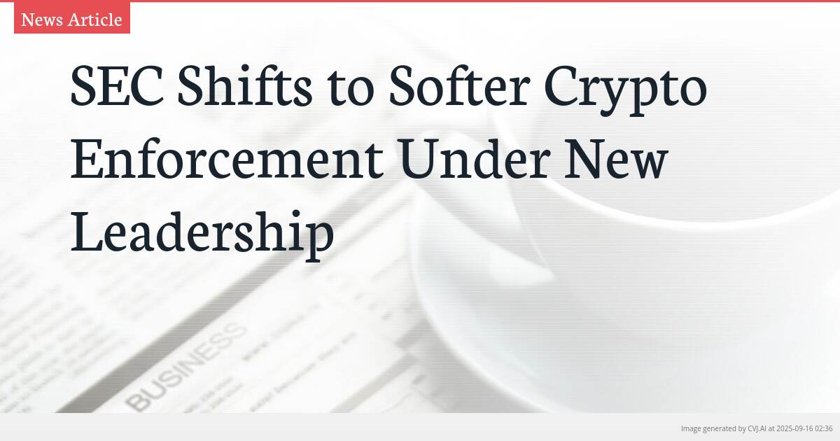 SEC Shifts to Softer Crypto Enforcement Under New Leadership