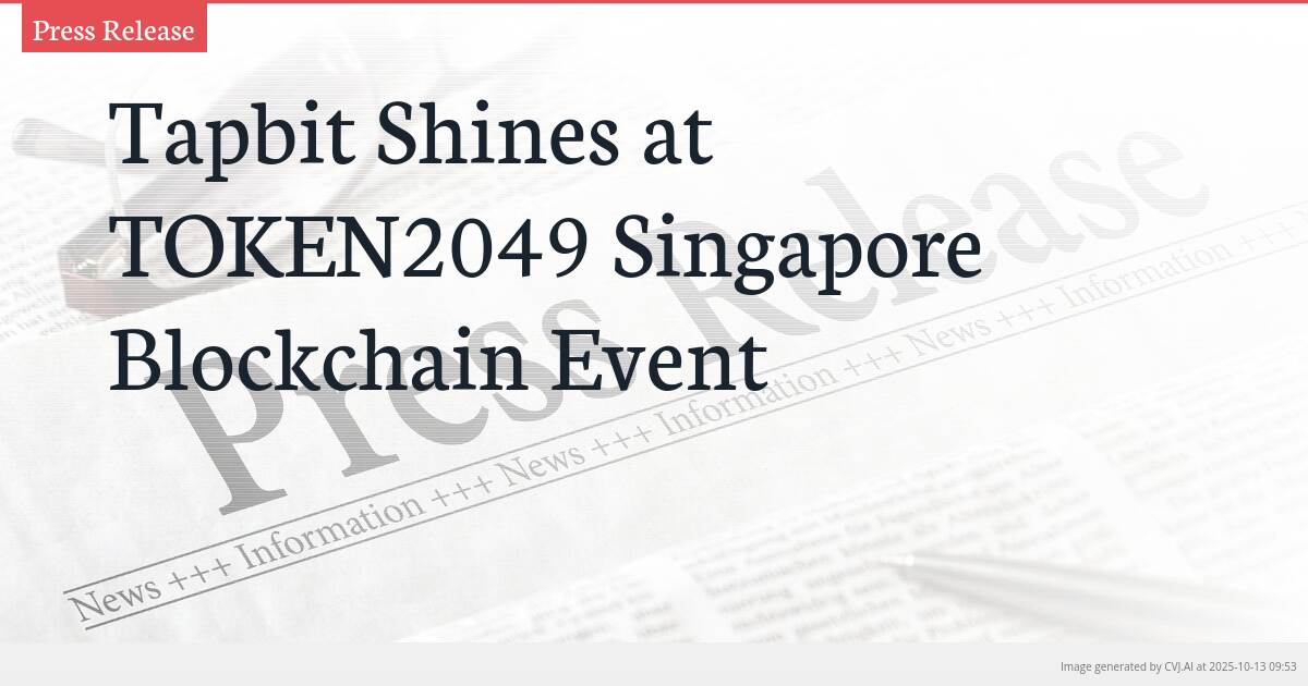 Tapbit Shines at TOKEN2049 Singapore Blockchain Event