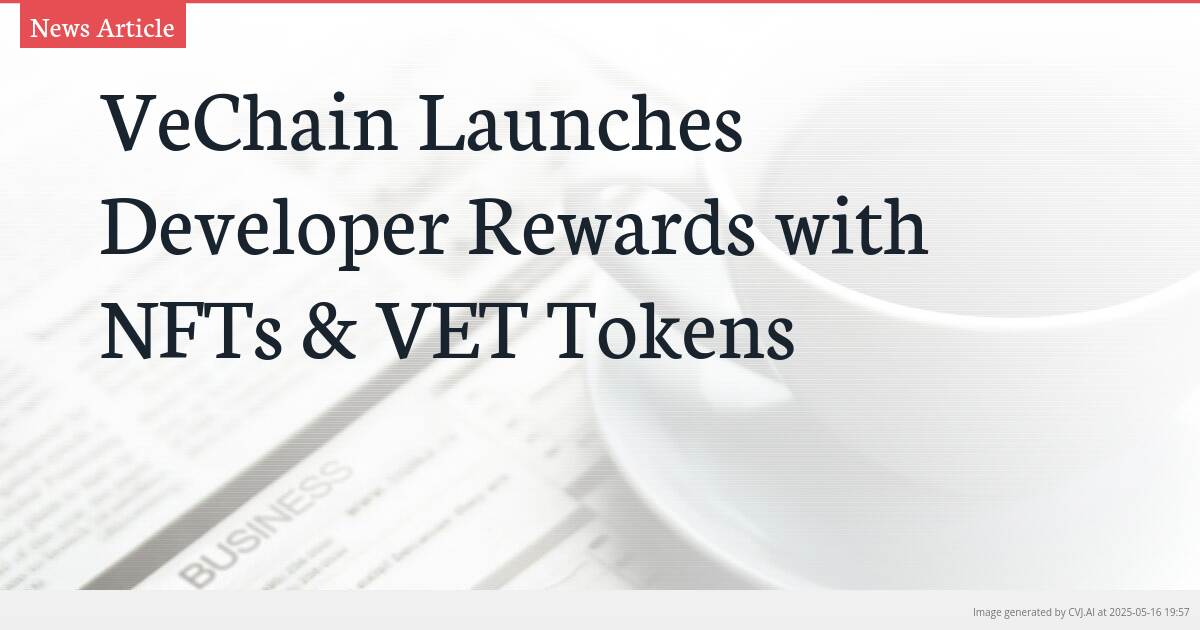 VeChain Launches Developer Rewards with NFTs & VET Tokens