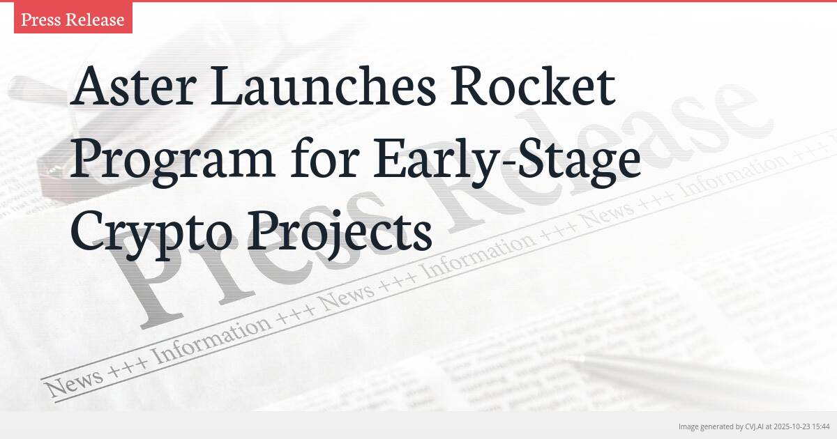 Aster Launches Rocket Program for Early-Stage Crypto Projects