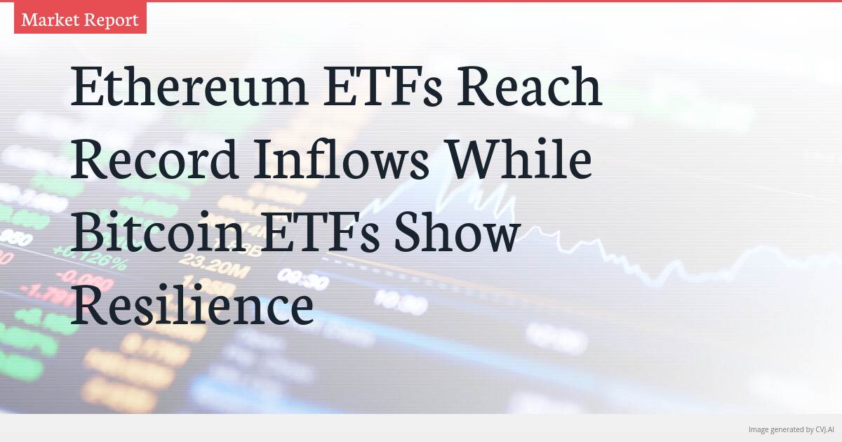 Ethereum ETFs Reach Record Inflows While Bitcoin ETFs Show Resilience