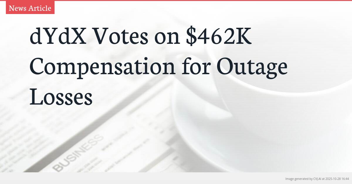 dYdX Votes on $462K Compensation for Outage Losses