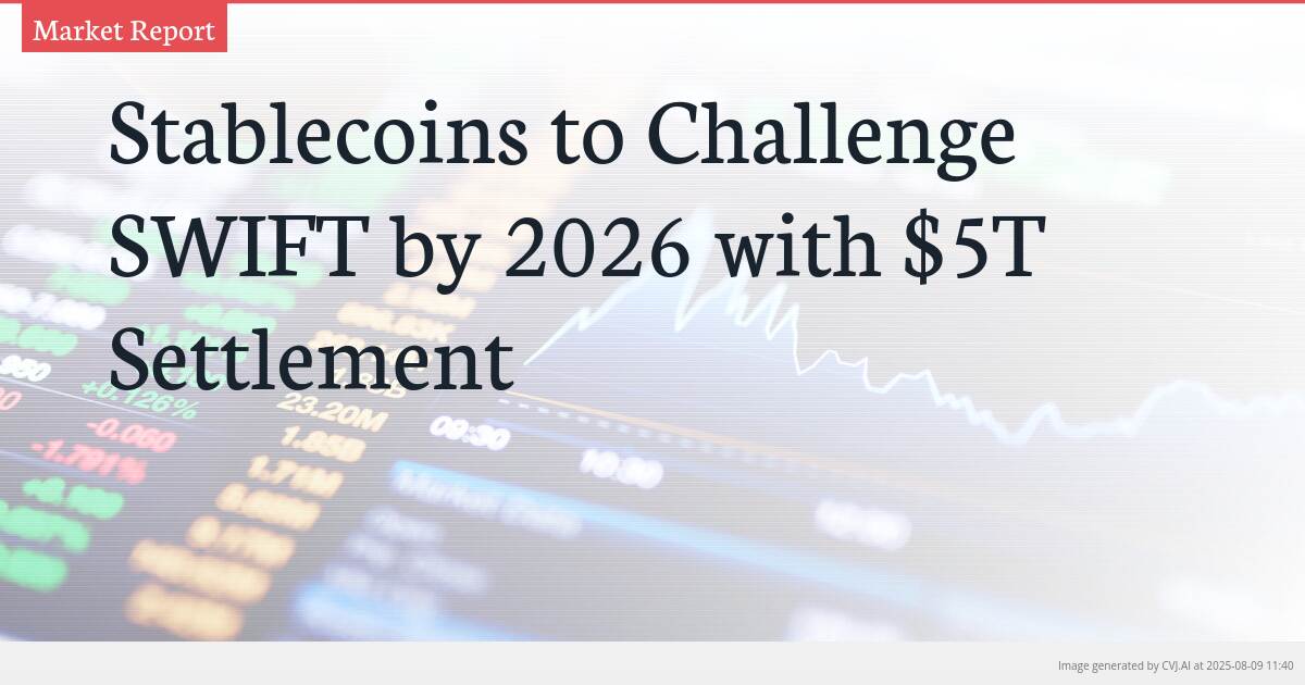 Stablecoins to Challenge SWIFT by 2026 with $5T Settlement