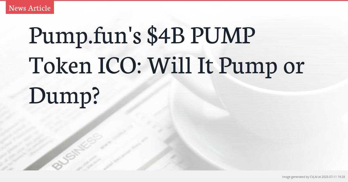 Pump.fun’s $4B PUMP Token ICO: Will It Pump or Dump?