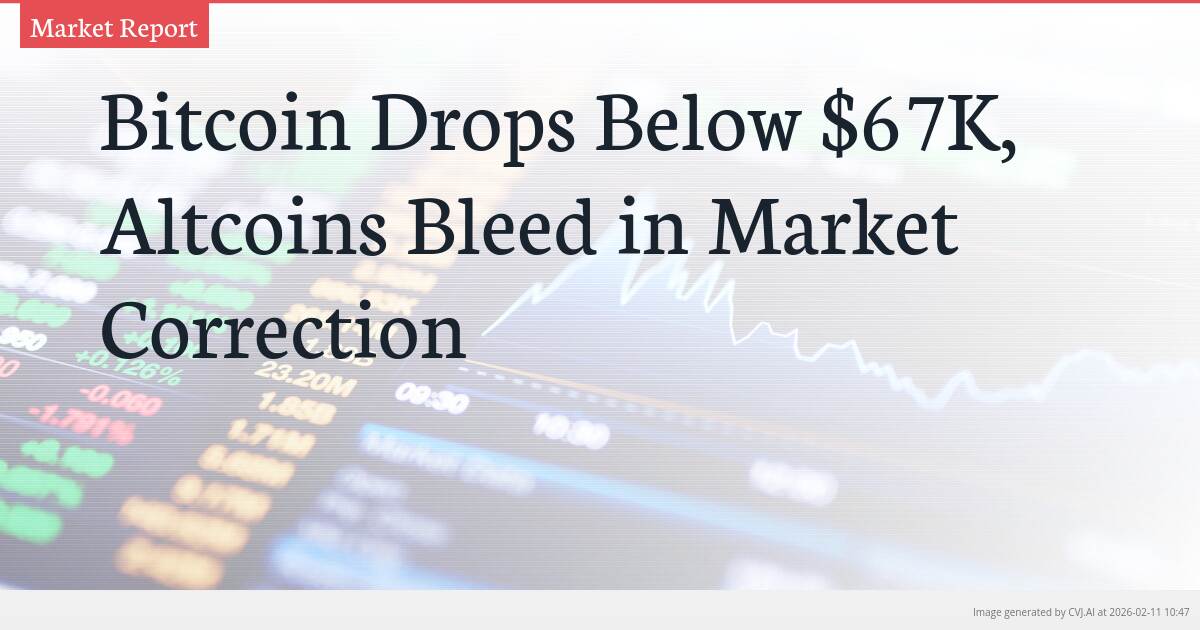 Bitcoin Drops Below $67K, Altcoins Bleed in Market Correction