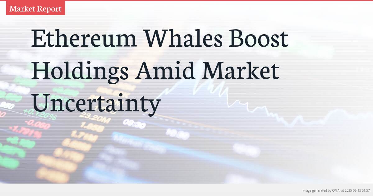 Ethereum Whales Boost Holdings Amid Market Uncertainty
