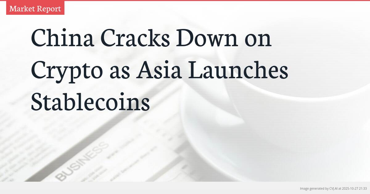 China Cracks Down on Crypto as Asia Launches Stablecoins