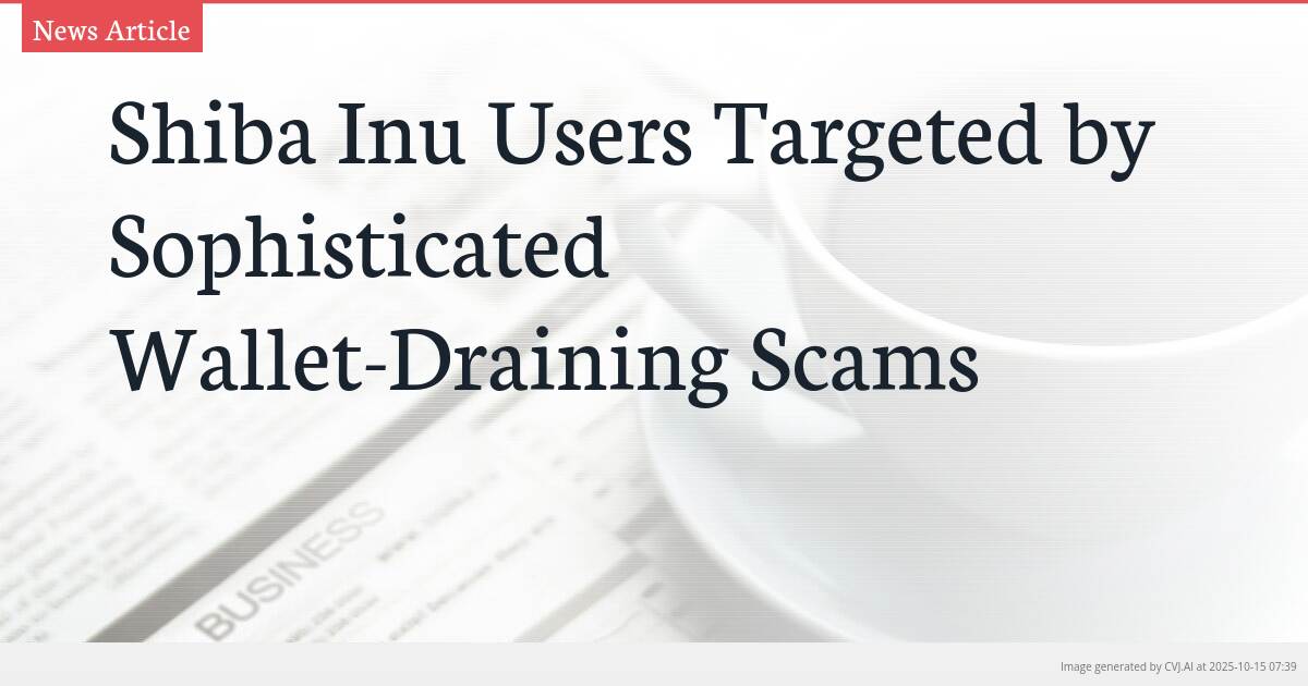 Shiba Inu Users Targeted by Sophisticated Wallet-Draining Scams