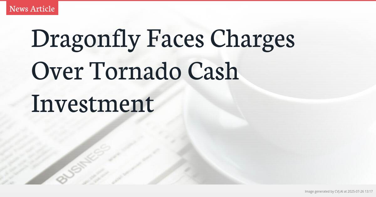 Dragonfly Faces Charges Over Tornado Cash Investment