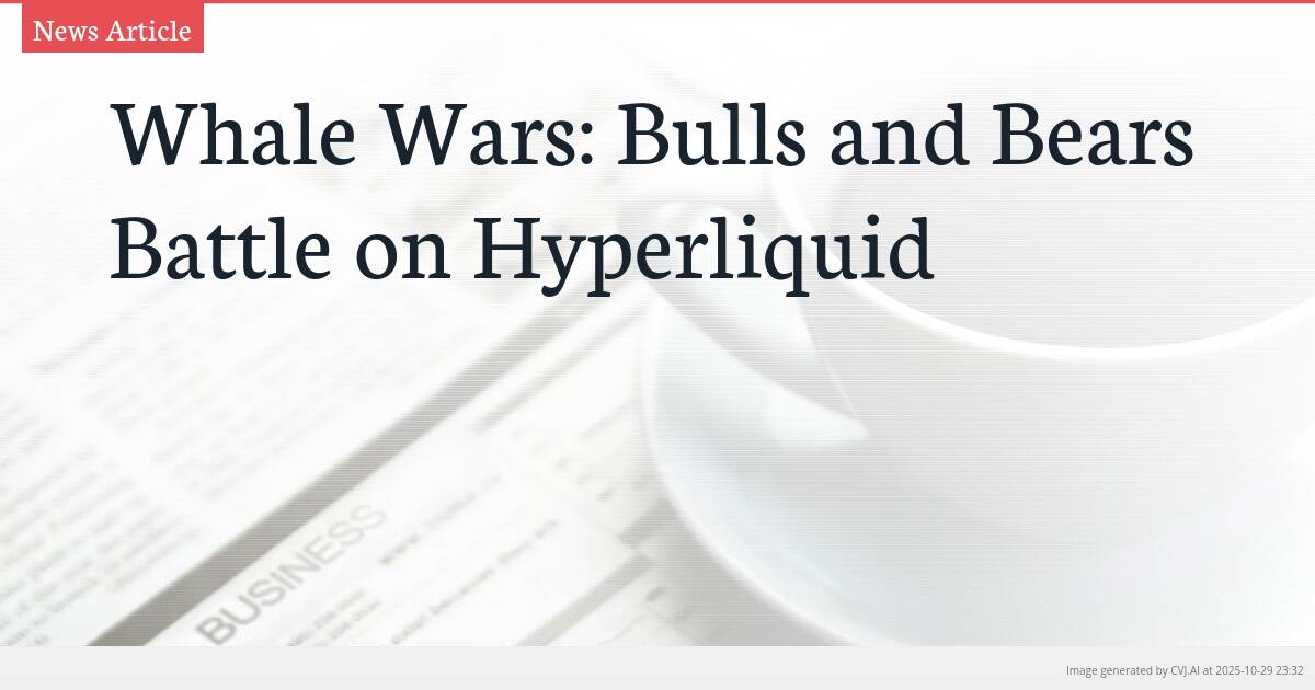 Whale Wars: Bulls and Bears Battle on Hyperliquid