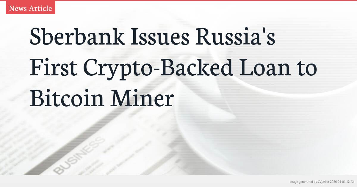 Sberbank Issues Russia’s First Crypto-Backed Loan to Bitcoin Miner