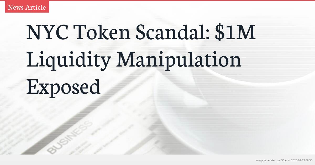 NYC Token Scandal: $1M Liquidity Manipulation Exposed