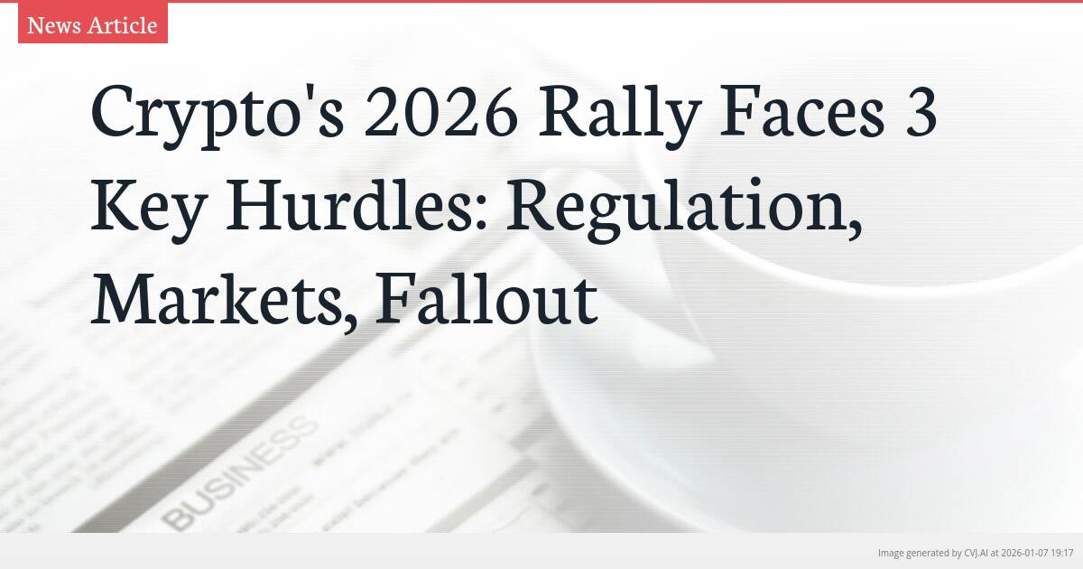 Crypto’s 2026 Rally Faces 3 Key Hurdles: Regulation, Markets, Fallout