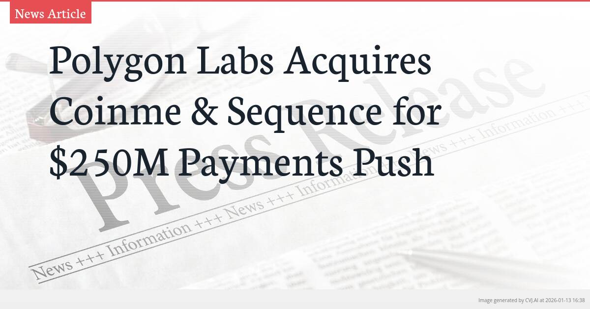 Polygon Labs Acquires Coinme & Sequence for $250M Payments Push
