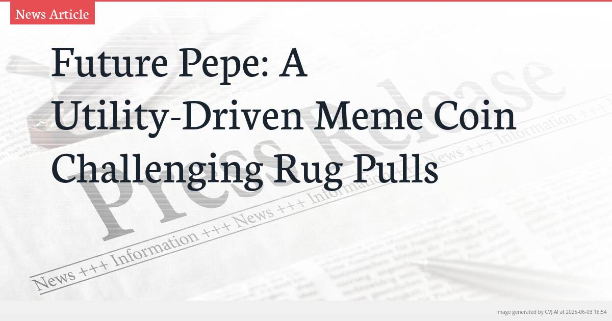 Future Pepe: A Utility-Driven Meme Coin Challenging Rug Pulls